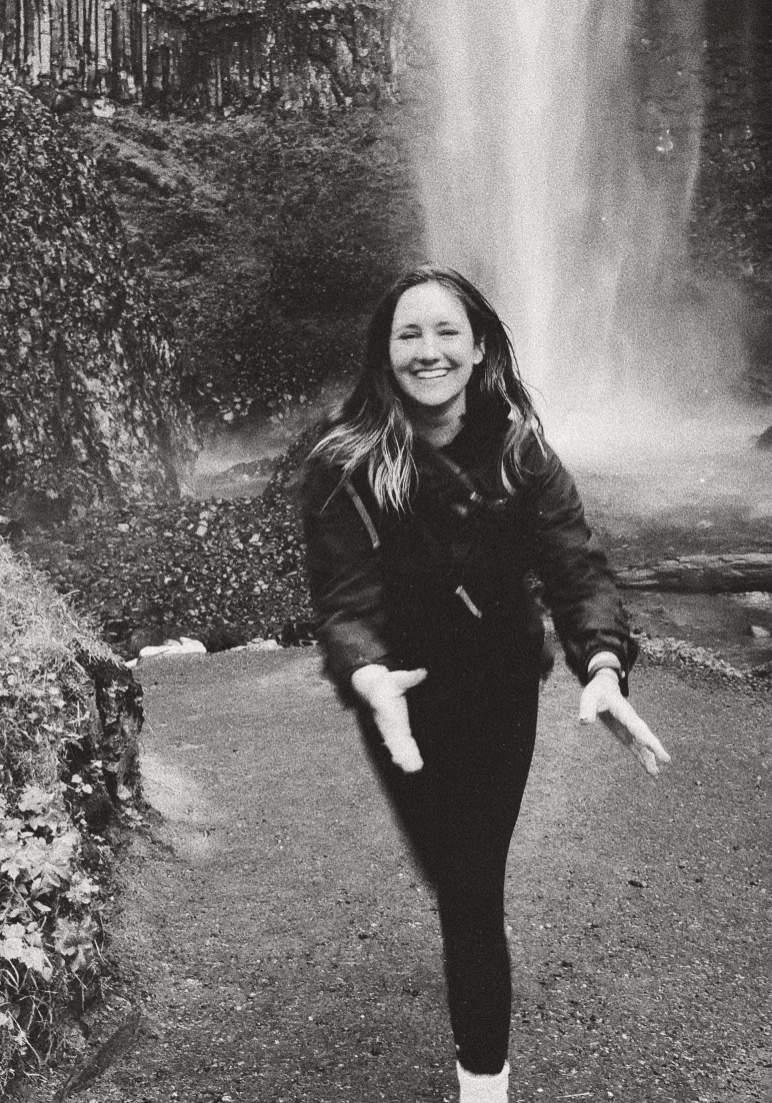 Author Orin Steele laughing running towards camera
